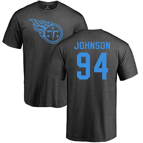 Tennessee Titans Men Ash Austin Johnson One Color NFL Football #94 T Shirt->tennessee titans->NFL Jersey